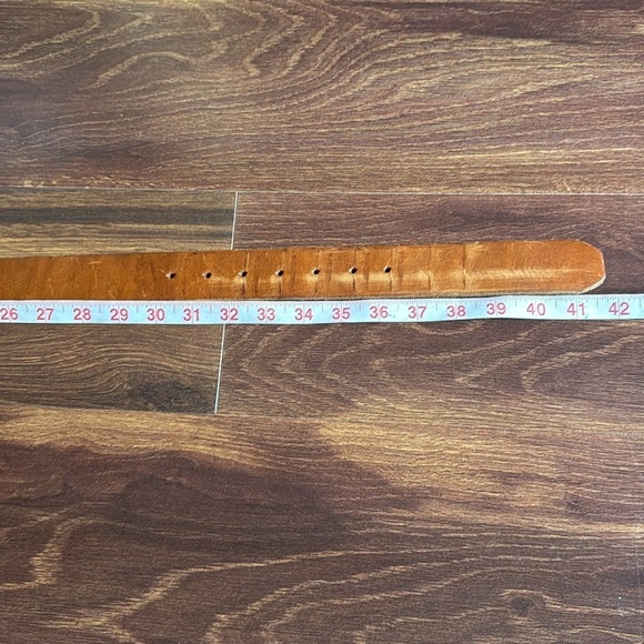 Brown Leather Belt with Metal Buckle - Picture 8 of 8